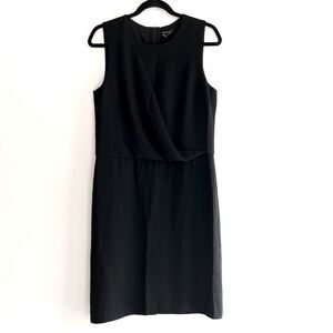 Theory Sleeveless Black Crepe Shift Dress Size 8